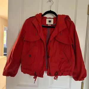 Red Hooded Jacket by Anthropologie